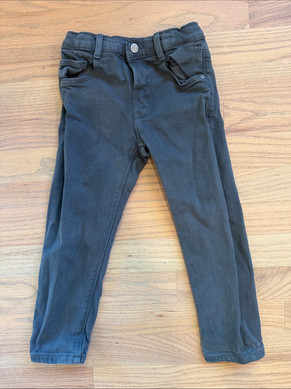 Zara Charcoal Gray Kids Jeans with Faux Fly unisex 4T